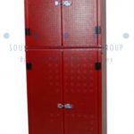 Tool storage cart locking doors