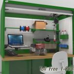 Tool storage workbench stations sliding doors