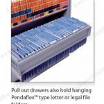 Top tab file drawer in same cabinet with end side tab filing system locking roll down door slim line case bassett
