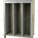 Triple column medical storage cart tambour door