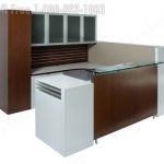 U shaped administrative desk real wood veneer organized low desk receptionist