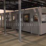 Under mezzanine inplant offices modular construction warehouses distribution facilities