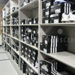 University athletics shoe storage equipment manager high density shelving