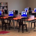 University library modern computer desks