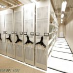 Ventilated mobile high density industrial shelving racks