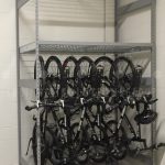 Vertical bicycle racks property storage
