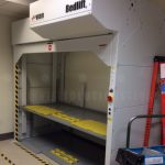 Vertical hospital bed maintenance repair crib storage