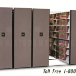 Vertical open flattening shelves motorized mobile storage