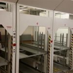 Vertical stacking hospital bed maintenance repair storage
