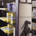 Video shelves high density hand crank racks