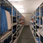 Volleyball gear storage mobile shelving university athletics