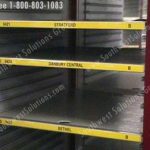 Wall adjustable sorter units pass thru double sided mail slots mailroom labels