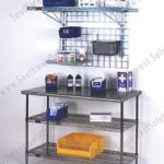 Wall mount wire shelving table