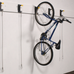 Wall mounted bicycle storage rack