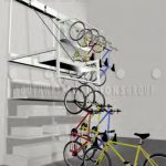 Wall mounted bike storage lift space saver
