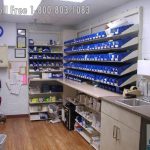 Wall mounted bin shelving above counter medical iv mixing station adjustable