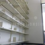 Wall mounted no stanchion library shelving metal steel