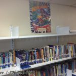 Wall mounted shelving without stanchions books library