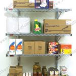 Wall mounted wire shelves storage room