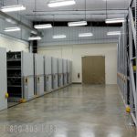 Warehouse bulk storage mobile wide span boltless shelving ar7 powered spacesaver activrac