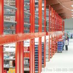 Warehouse double stack shelving racks mezzanine shelf supported