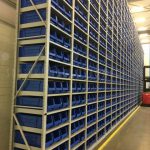 Warehouse high bay bin storage racking system