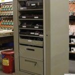 Warehouse parts storage industrial rotary cabinet drawers shelves