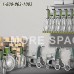 Wheelchair storage lift overhead hospital racks