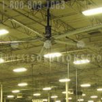 Wide span overhead fan commercial warehouse heating cooling