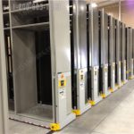 Wide span warehouse shelving mobile activrac powered spacesaver system ar7p