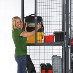 Wire mesh gear storage locker