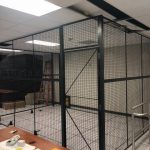 Wire mesh security partition locking cage panels