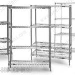 Wire shelving for cooler freezer mobile racking systems