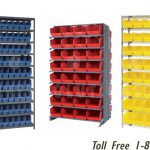 Wire shelving racks plastic storage bin organization