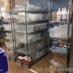 Wire sliding track shelving pharmacy storage