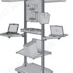 Wma4061 mobile computer workstation laptop bench standing operation storage shelving