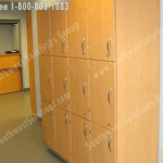 Wood lockers casework uniform storage movable millwork