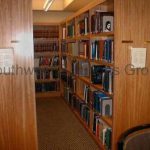 Wood storage shelving library books