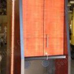 Wood veneer lockers with doors ventilation bench athletics sports team