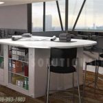 Work desk countertop dual sided spinning cabinets