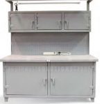 Workbench heavy duty with cabinet above table