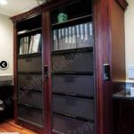 X2 rotary filing cabinets wood trim space saving high density aurora storage times two richards wilcox