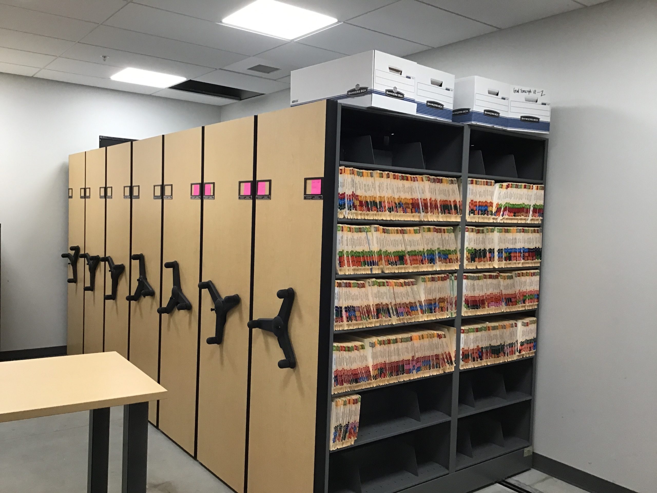 Color Coded Filing Side Tab File Shelving Rolling Record