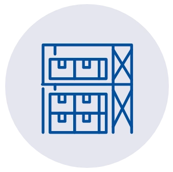 Box shelving units icon
