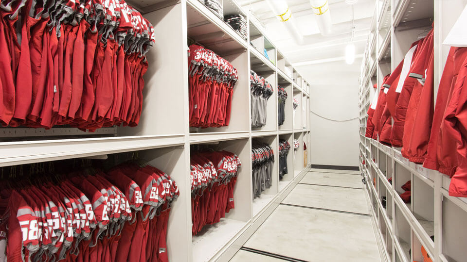 Athletic storage equipment storage shelving rs
