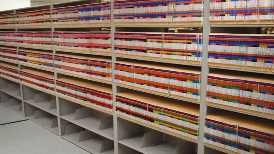 Color coded oblique filing systems rs