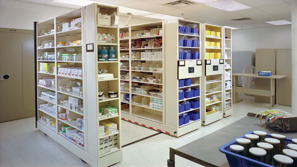 Pharmacy storage shelving cabinets rs