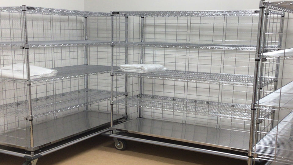 Wire shelving for supply storage rd