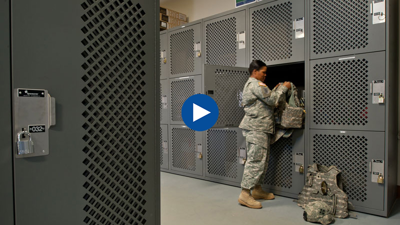 military gear & war bag lockers videos