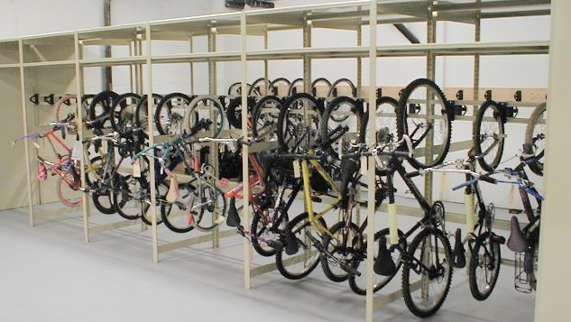 hanging bike evidence storage racks